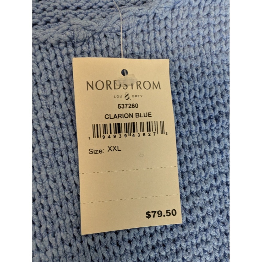 NWT Lou & Grey Nordstrom Shaye Balloon Sleeve Sweater XXL Clarion Blue Knit NEW - Picture 6 of 15